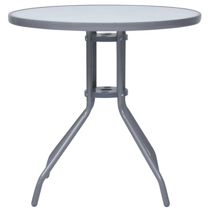 Maison Exclusive - Table de jardin Gris clair 80 cm Acier et verre