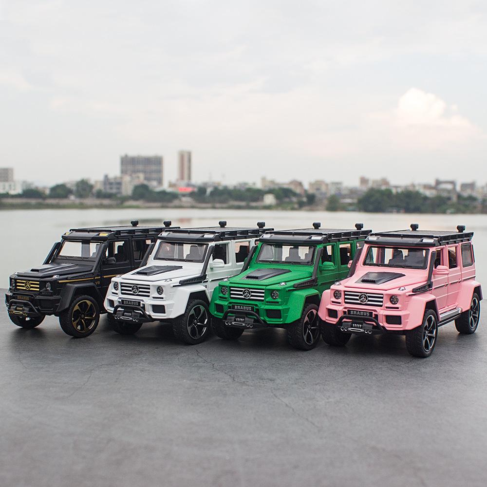 Model de mașină Benz G550 la scară 1/32 de jucărie, mașină de jucărie cu tragere înapoi cu sunet și lumină pentru copii mici, băieți, fete, colecție de cadouri
