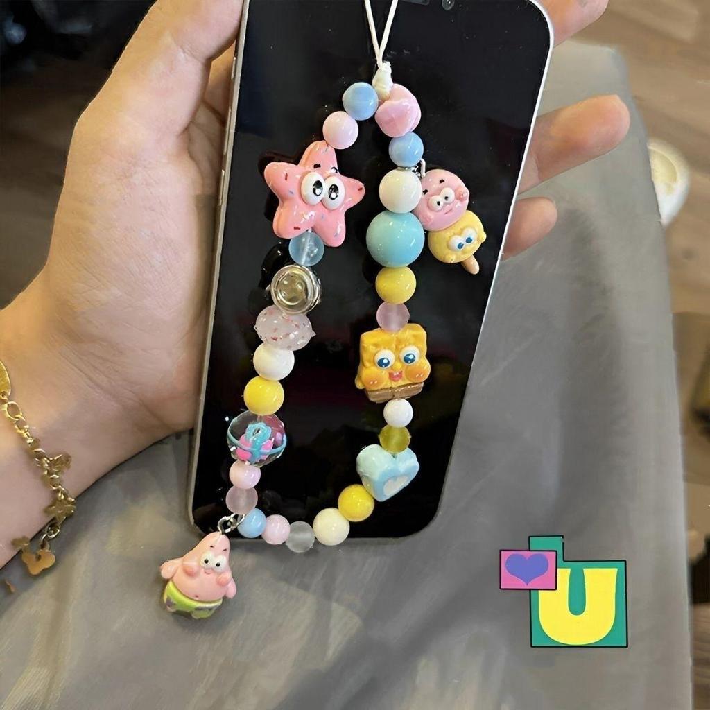 SpongeBob Beaded Phone Chain & Camera Pendant - Cute Girlfriend Gift