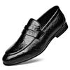 Brand Footwear Mens Brogues Shoes Flat Soft Fashion Business Shoes Pure Black