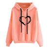 Cartoon Print Hoodie For Women With Polyester Thick Warmth For Winter Casual Wear