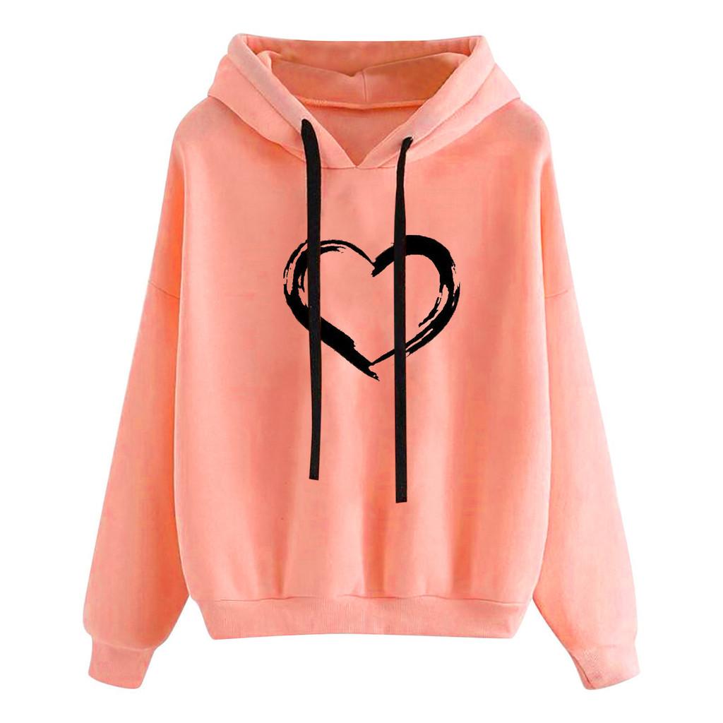 Cartoon Print Hoodie For Women With Polyester Thick Warmth For Winter Casual Wear