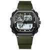 Sports Square Men Watch Waterproof LED Luminous Week Date  Wristwatch Silicone Strap Electronic Quartz Watches