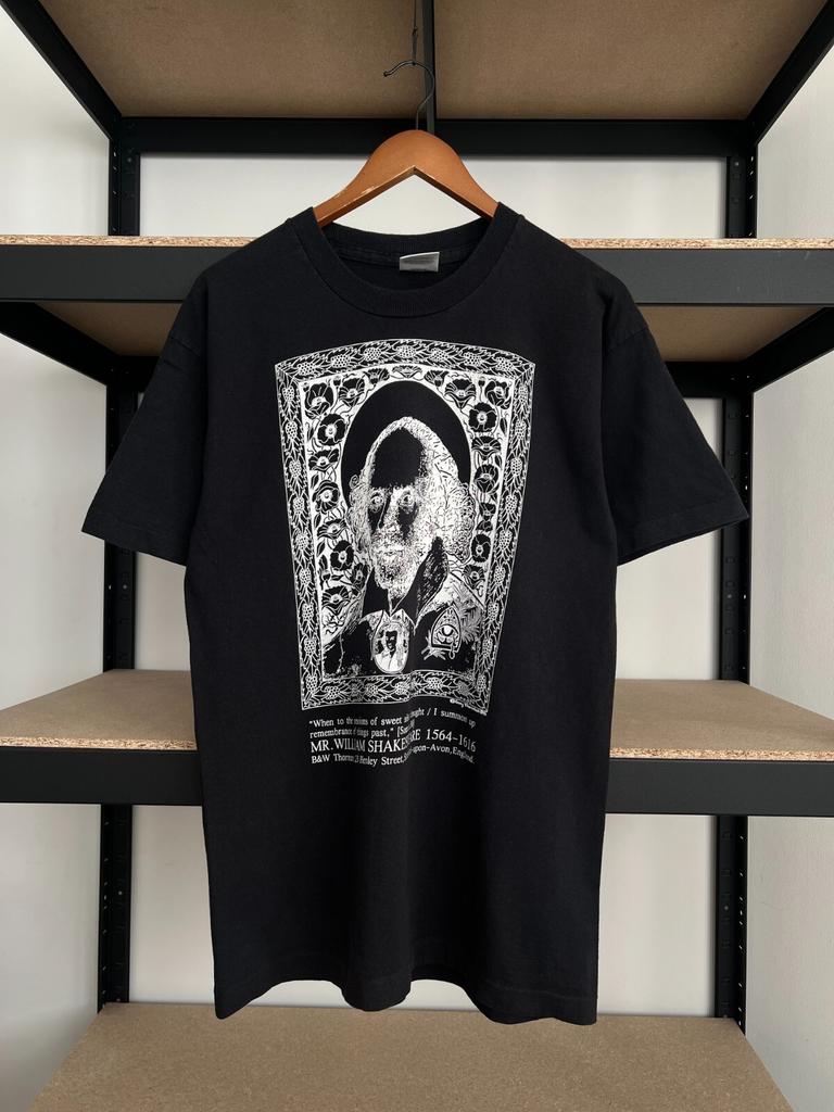 Vintage 90s William Shakespeare English Poet Playwright Black T-shirt