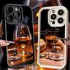 Phone Case for iPhone 17 Air 16E 15 16 Pro Max Cigar Whiskey Ice Drink Cover 14 Plus 13 12 Mini Soft Shell Silicone Fundas