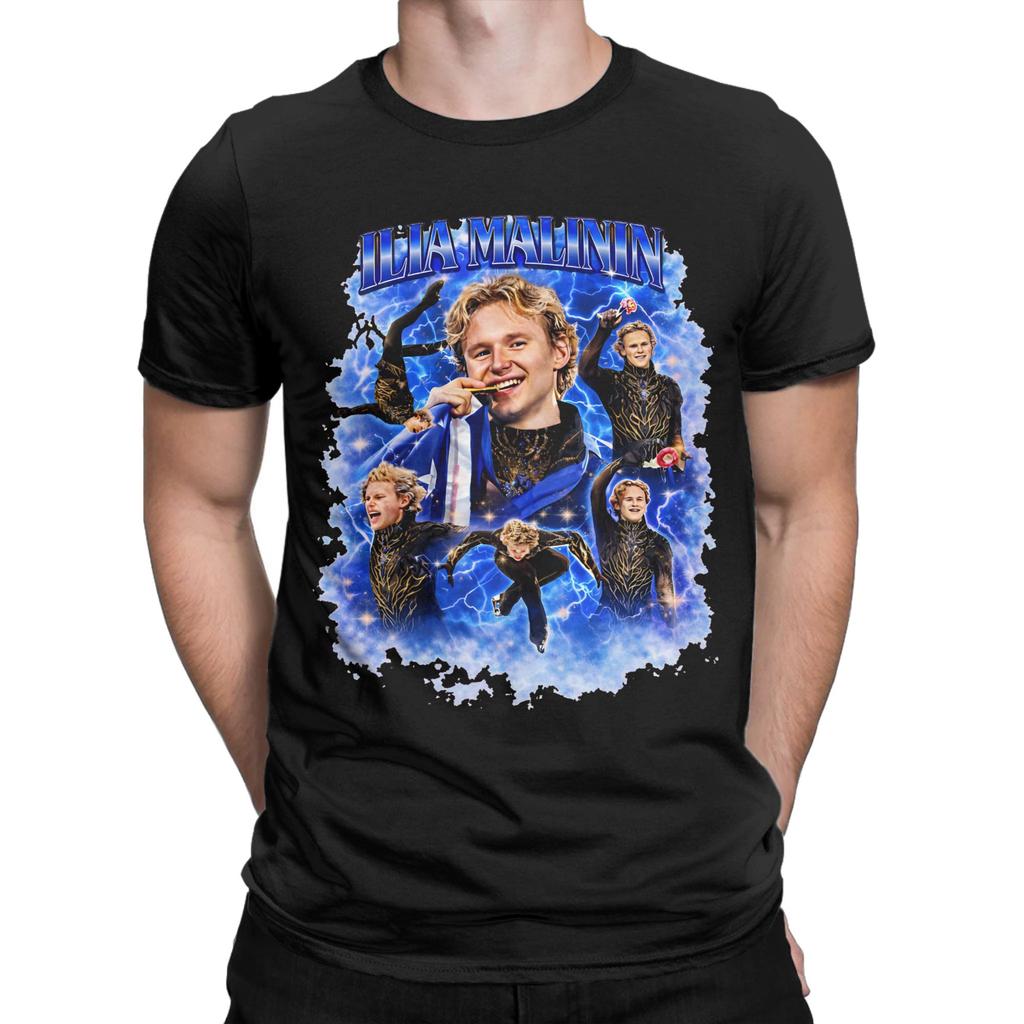 Unisex Donna Ilia Malinin Leggenda del Salto Quadruplo QUAD GOD Maglietta Puro Cotone Stampata T-shirt Top Abbigliamento