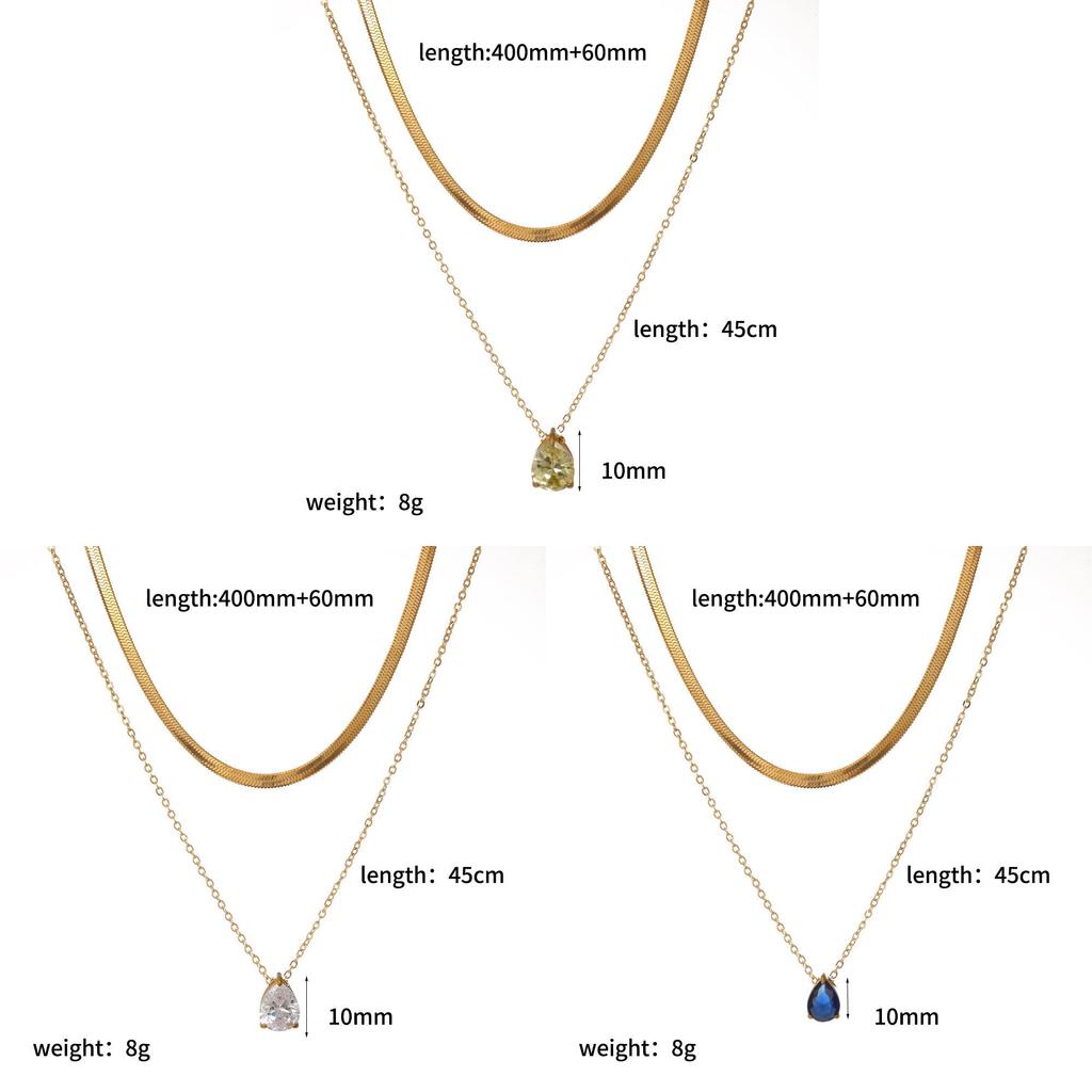 No Ip Rostfritt Stål Hängande Hänge Halsband Med Flerlagerskedja För Damer Elegant Bärande