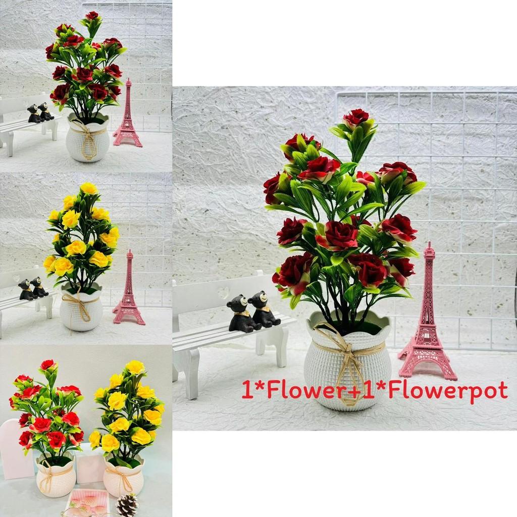 Artificial Plant Container With Colorful Silk Flowers For Indoor Decor And Special Occasions