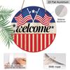 2D Flat Retro Aluminum Wall Stickers In Various Sizes. Independence Day Theme, 250th Anniversary Crossed American Flag Welcome Sign. Ideal for Home