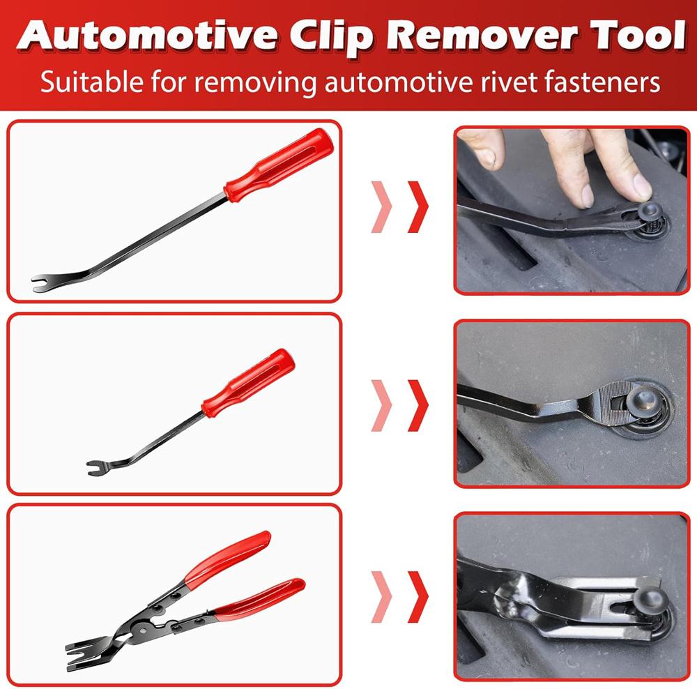 3/7 Pcs Auto Trim Removal Tool Kit with Plastic Pry Tool Fastener Clip Pilers Remover Tools for Car Body Upholstery Door Panel