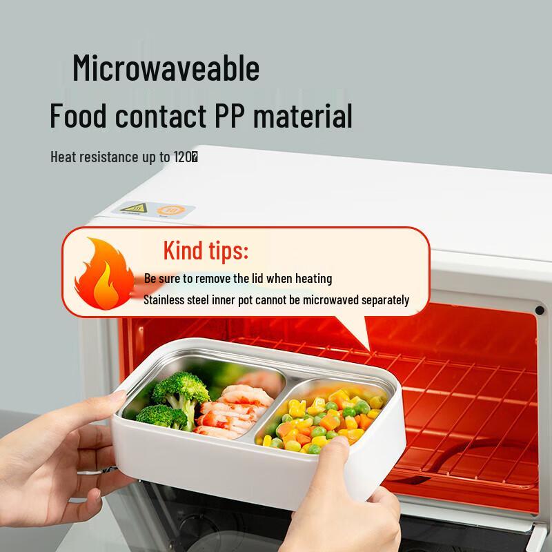 HDST304 Stainless Steel Microwaveable Lunch Box with Cutlery