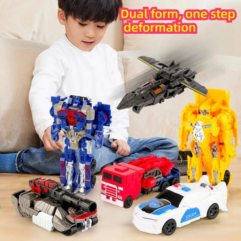 Transformation Car Toys for Kids One Step Deformation Robot Action Figure Model Puzzle Anime Model Deformation Car Boys Gifts