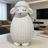 3D Printed Sheep Statue Small Sheep Figurine with Ribbed Texture Decorative Lamb Tabletop Ornament for Desk Bedside Home Decor
