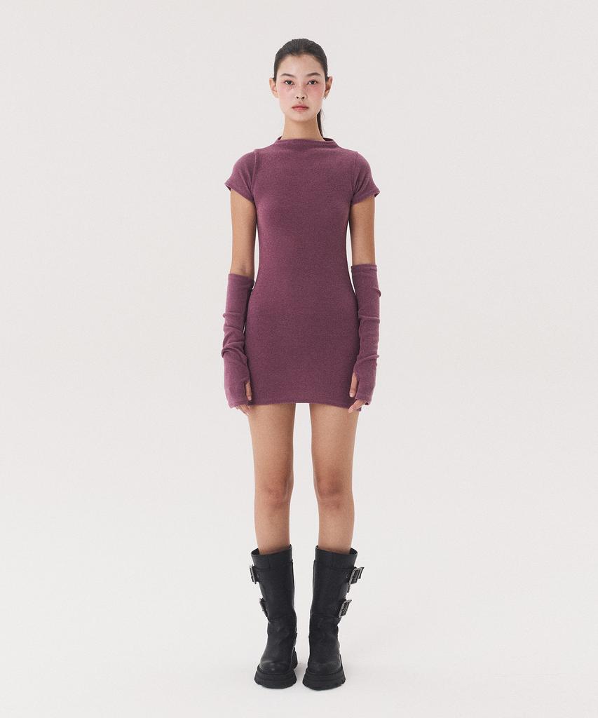 Kkuape Knit Onepiece & Warmer Set_Purple