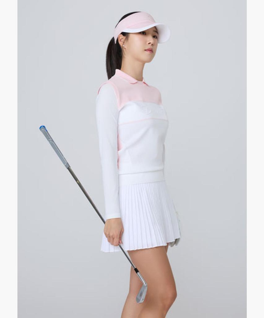 Descente Golf Women'S Knit Hybrid Cooling Collared T-Shirt Dr22Wftl43