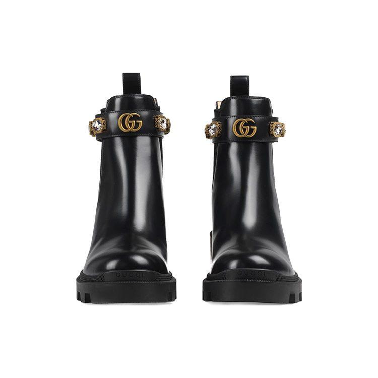 Gucci Wmns Leather Ankle Boot 'Belt - Black' Women's 550036 DKS00 1000