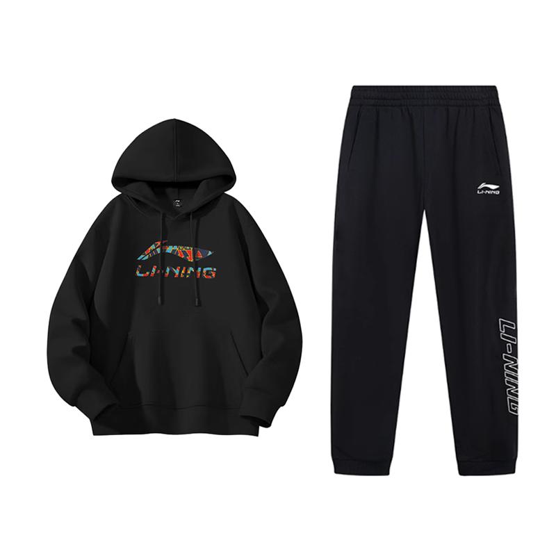 Li Ning Casual Sportswear Unisex Black+Black YWDV375-3+YYKV181-1 M