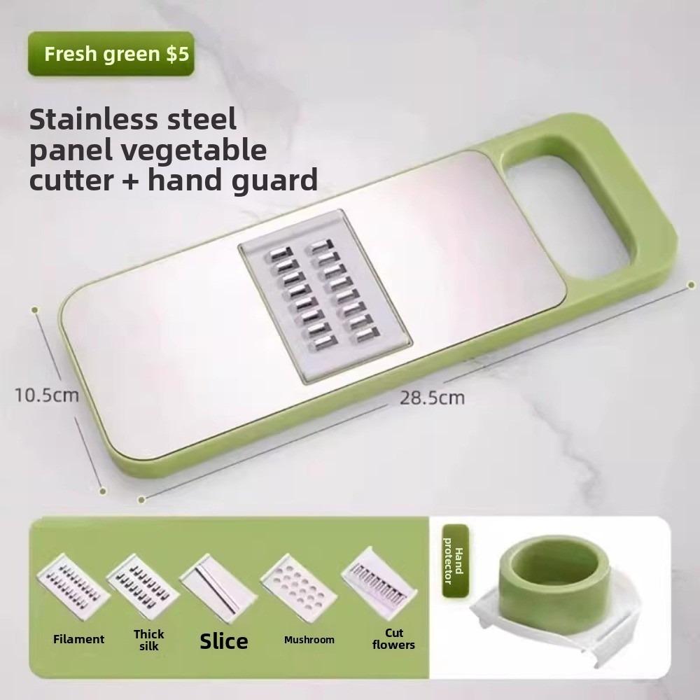 

Multi-Function Vegetable Slicer Multiple Blades Stainless Steel Vegetable Cutter Extra Thick Easy Clean Carrot Grater зелений