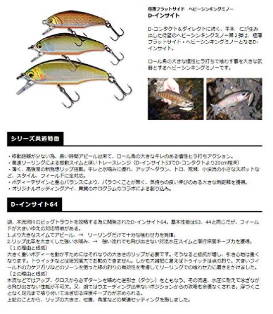 SMITH LTD Lure D Insight 64mm Chartback Yamame No.13