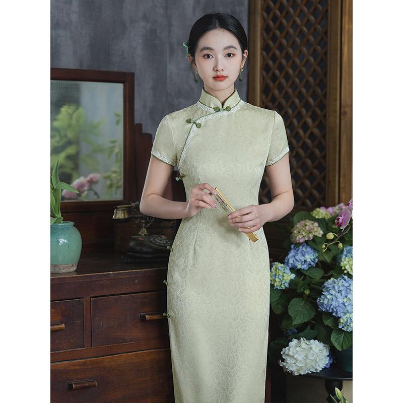 Color blue | green cheongsam new Chinese-style improved young 1011 spring and summer short sleeves retro style daily girl