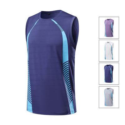 Chaleco sin mangas de fitness para hombre de verano, malla de seda de hielo para el hombro, talla grande, secado rápido, camiseta de entrenamiento de baloncesto