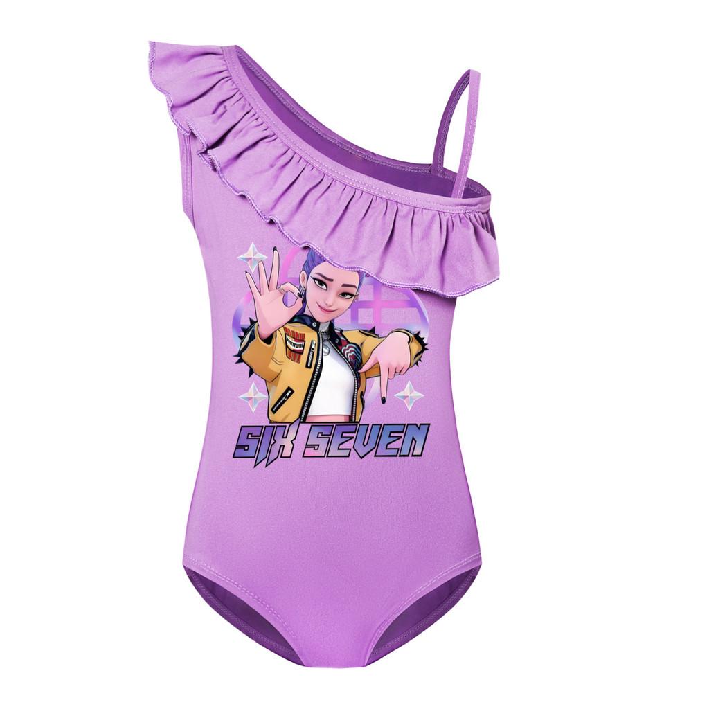 Unique Apparel 5232 Kinder Meisjes Rumi Mira Zoey Print Badpak Zwemmen Eendelig Bodysuit Badkleding 120cm
