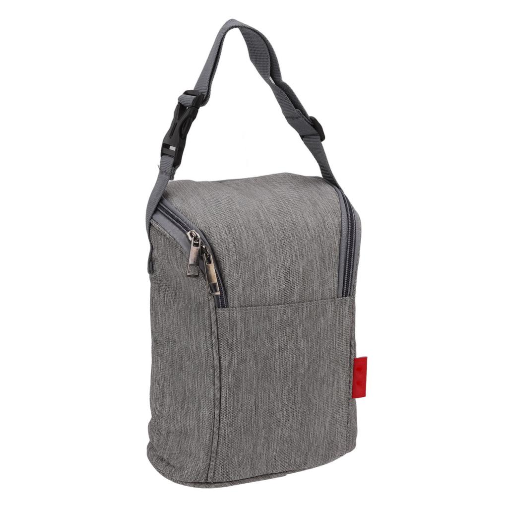 Baby Bottle Thermal Bag Bottle Storage Bag Waterproof Nylon Insulation Tote Pouch for Outdoor Grey