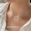 Su Chuang S925 Sterling Silver Double Layer Snake Bone Necklace for Women - Light Luxury, Simple Niche Design, Ins Style Clavicle Chain.