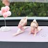 Cute Yoga Girl Shaped Resin Ornament Car Center Console Ornament Figurines Miniatures