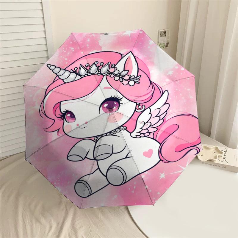 1pc Unicorn Princess Pattern Umbrella Design Automatic Opening and Closing Umbrella, High-quality Travel Umbrella,  c1128181