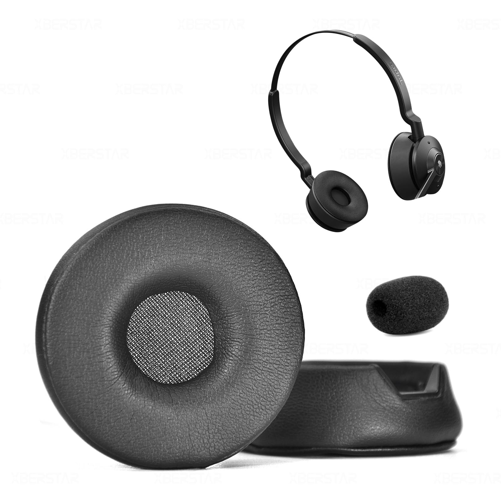 

XBERSTAR Engage 75 Ear Pads for Jabra Engage 55/65/75 Headsets, Replacement Ear Pad Covers for Jabra Engage 55/65/75 Headphones