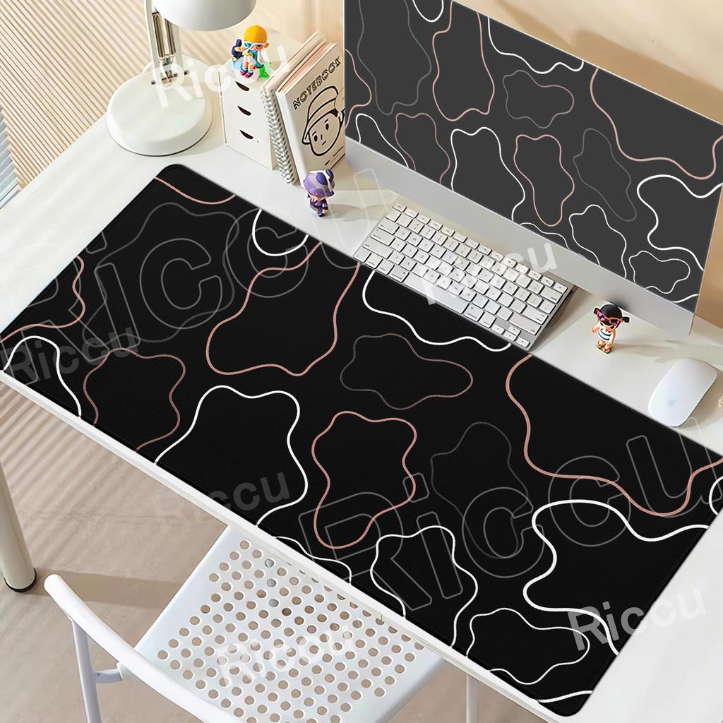 HD printing Mouse Pad Gaming Black Contour Line Large Mousepad XXL Playmat Soft Carpet Laptop Mouse Mats xmm Desk Mat Rug