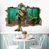 Jurassic Tyrannosaur Broken Wall Hole Art Stickers Jungle Dinosaur World Mural Self Adhesive For Home Decoration Aesthetic Rooms