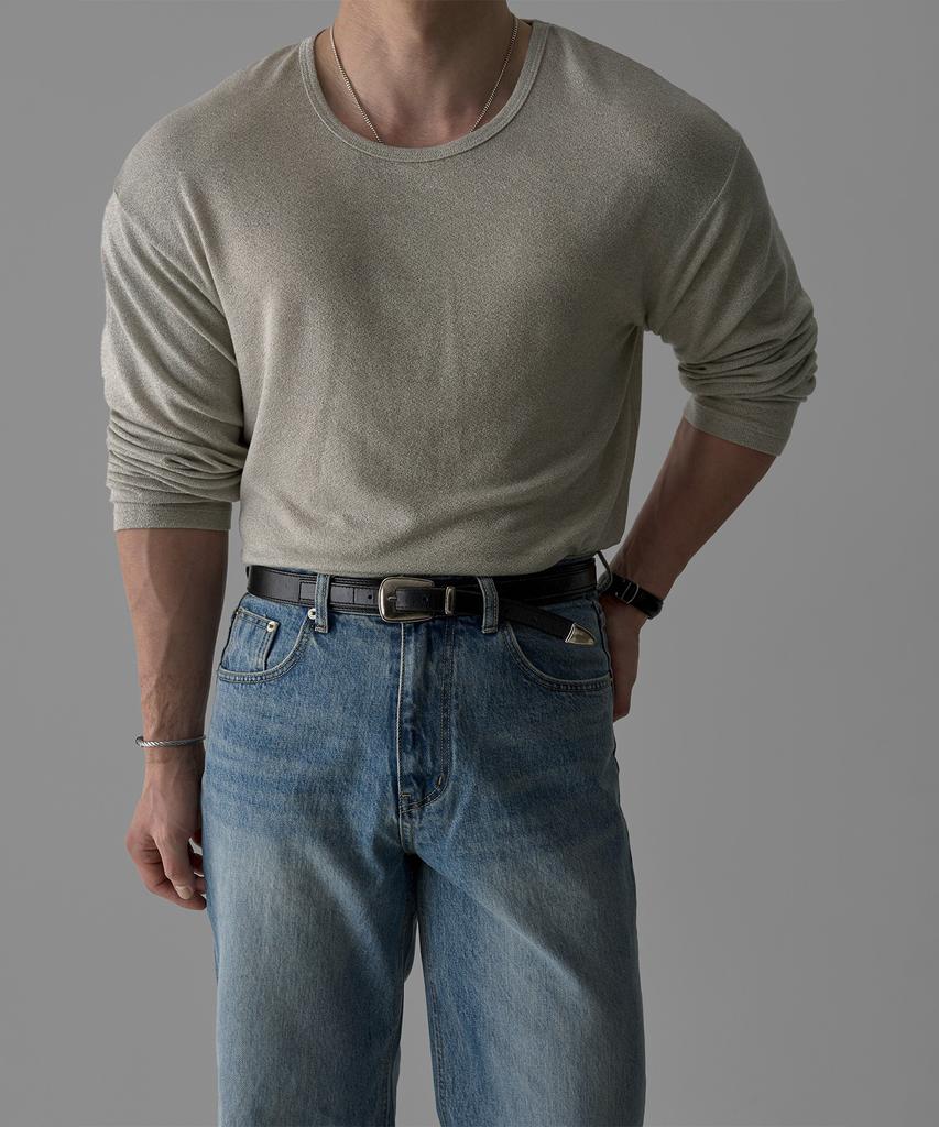 Baulopeulodeogteu Wool Fluid Knit Tee [Light Gray]