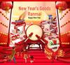 2026 New Year Desktop Ornament: Orange Tree & Peach Blossom Scene Decor for New Year's Day and Spring Festival.