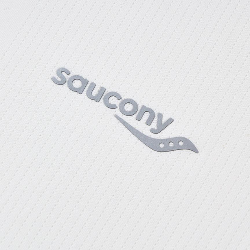 SAUCONY Logo Letter Jacquard Moisture-Wicking Quick-Dry Round Neck Short Sleeve T-Shirt Women T-Shirts Pearl-White SC1249057B-WT02