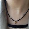 Vintage French Pearl Crystal Choker - Elegant Korean-Inspired Necklace for Women