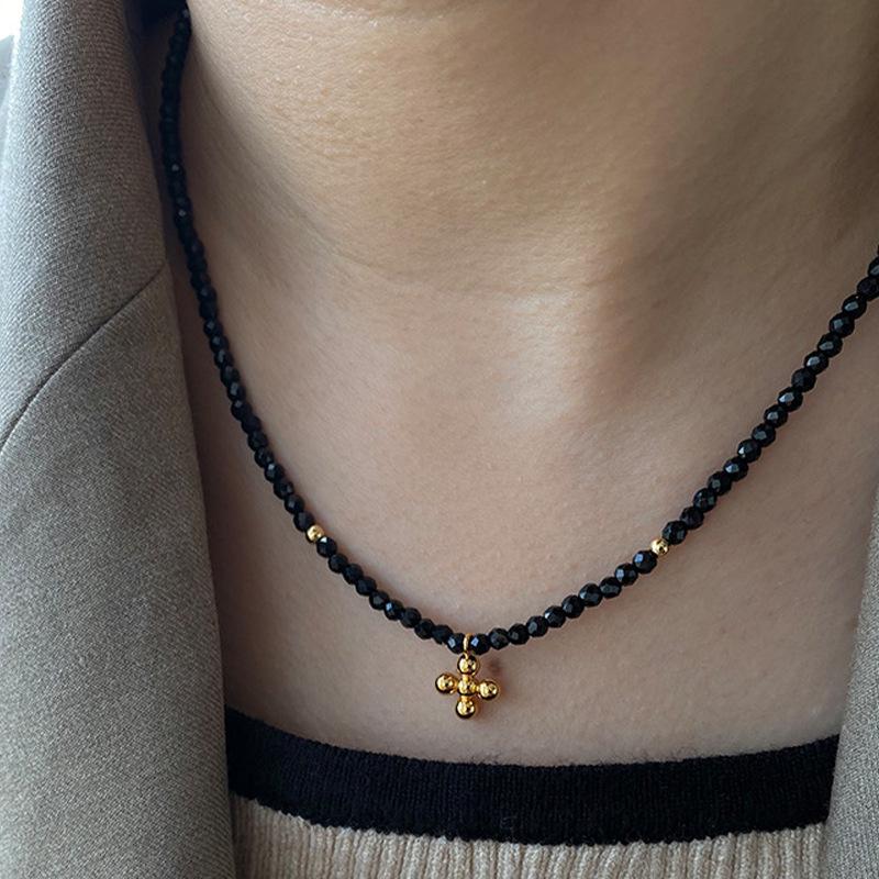 Vintage French Pearl Crystal Choker - Elegant Korean-Inspired Necklace for Women