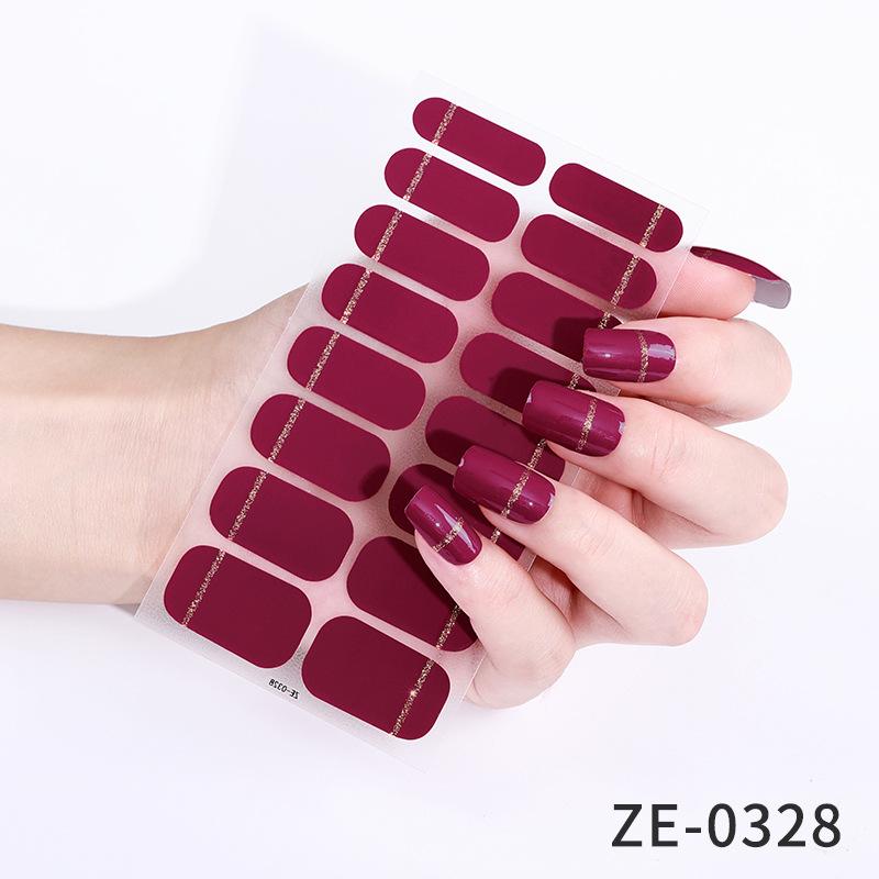 

Однотонный Градиентный Глиттерный Лак для Ногтей Пленка Наклейки для Ногтей, Горячо продаваемые Наклейки для Ногтей, Полное Покрытие ZE-0328