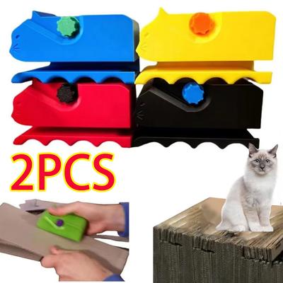 1/2PCS Cardboard Cutting Tool Cat-Shaped DIY Project Ergonomic Design Handheld Cat Scratching Cardboard Cutter 3D Printing Strip