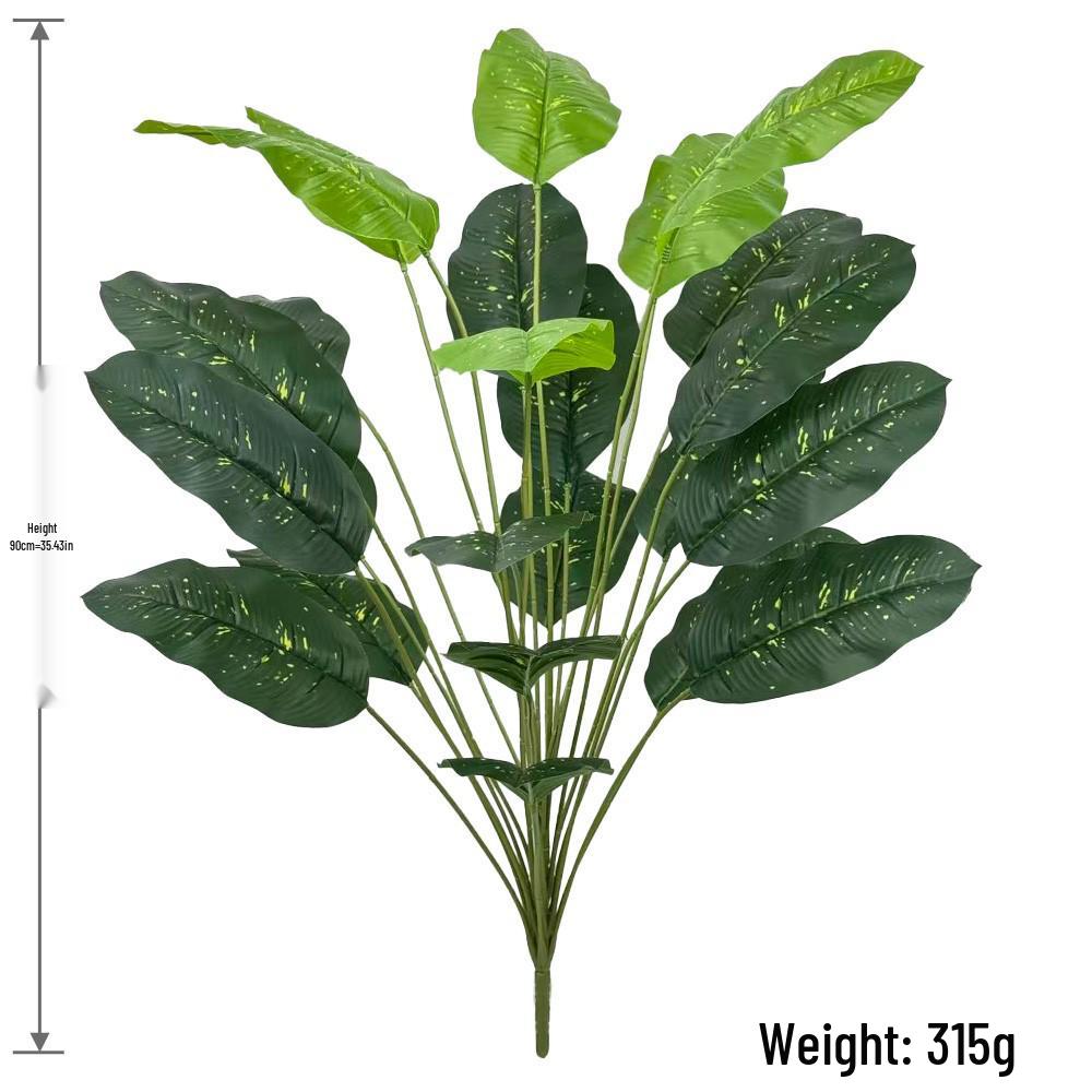 Traveler's Banana Leaf Decorative Indoor Plant - Green Dot Pattern for Home or Living Room