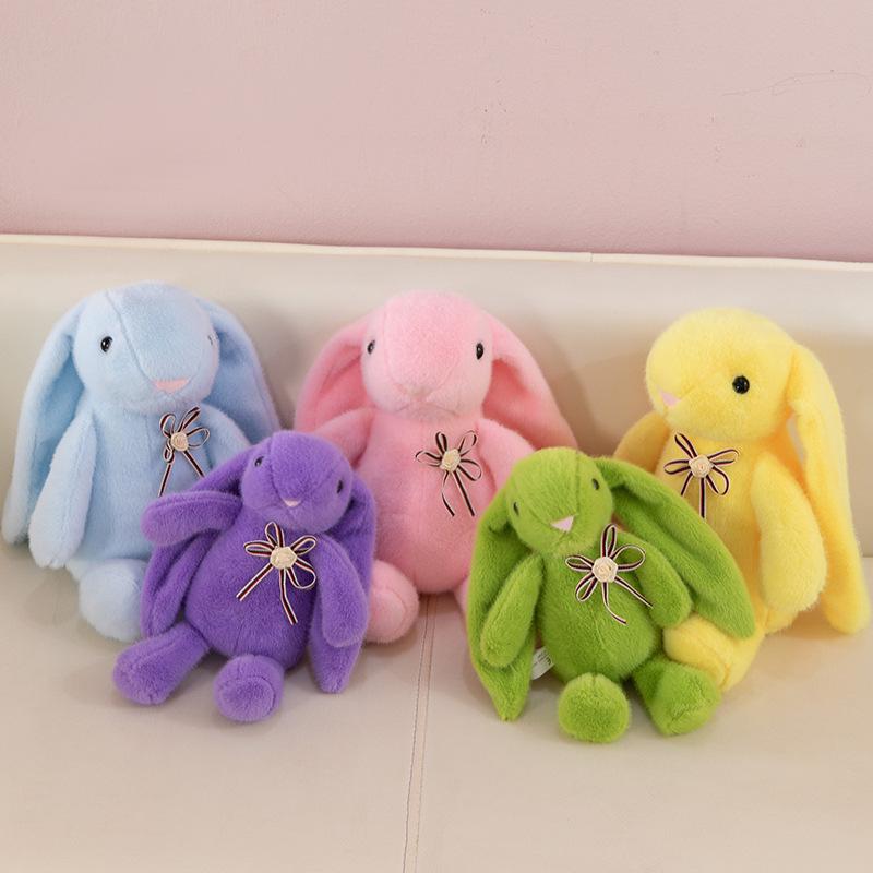 Adorable Long-Eared Rabbit Plush Toy with Bow - Children's Gift & Home Decoration