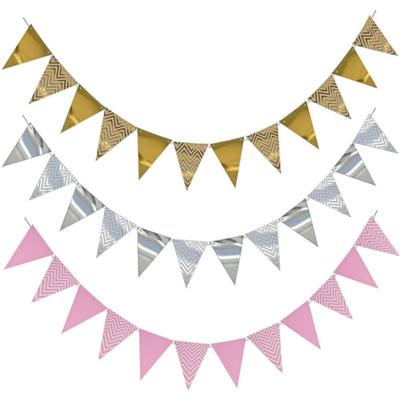 1/5Pcs Colorful Triangular Flags Banner Birthday Wedding Christmas Party Decorations Baby Bride Party Banner Home Decor 3M