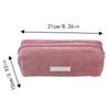 Corduroy Pencil Case  Large Capacity Stationery Pen Storage Pouch Portable Zipper Pencil Organizer Box for Elementary School