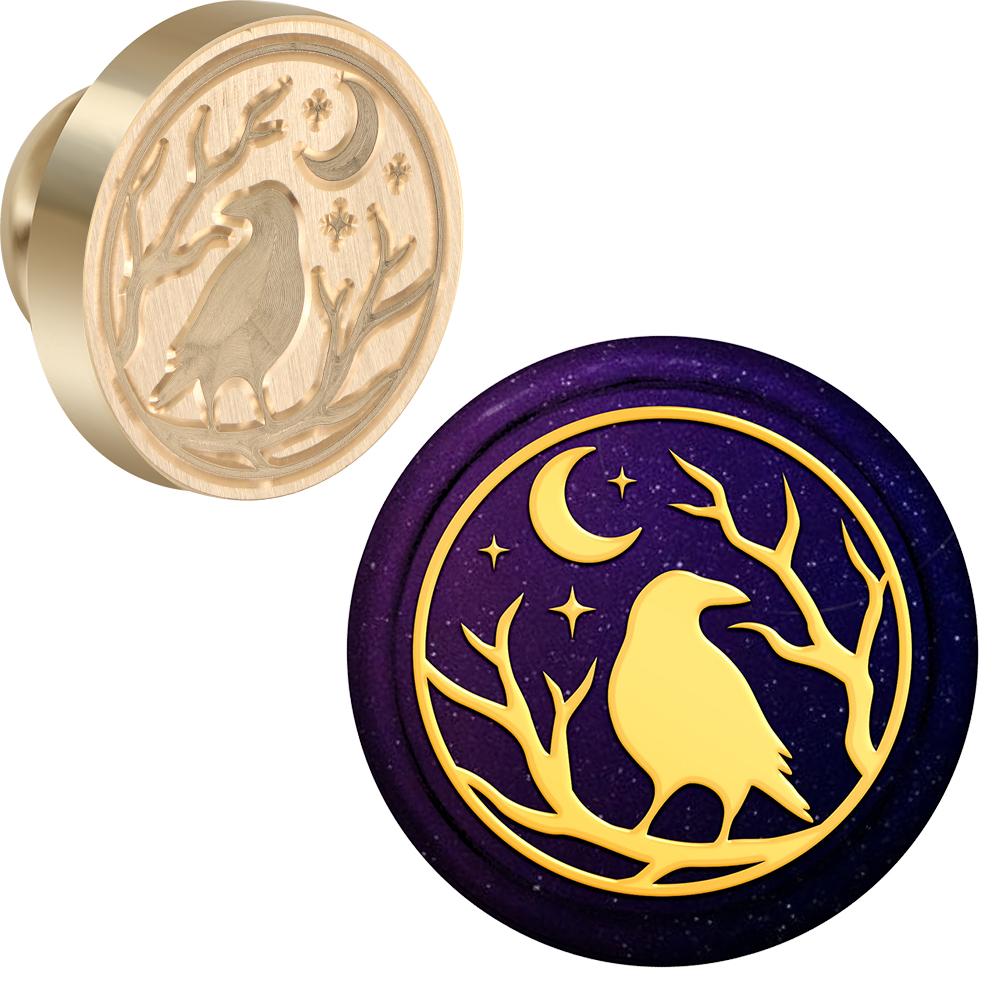 Animals Collection Wax Seal Stamp Retro Sealing Wax Stamp Nine-tailed Fox, Mouse, Hedgehog, Crow Pattern Removable Brass Heads