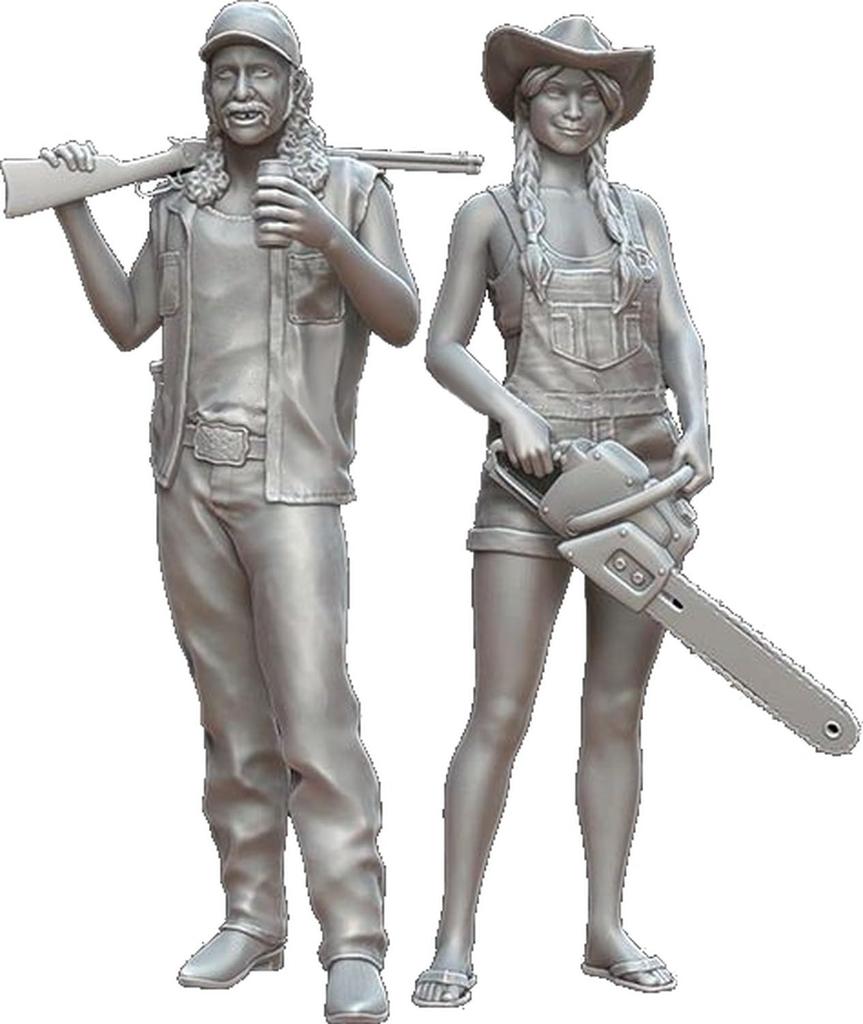 Mantis Miniature S Scale Resin Kit of Modern American Redneck Workers Man35210 1/35 (2 Figures)