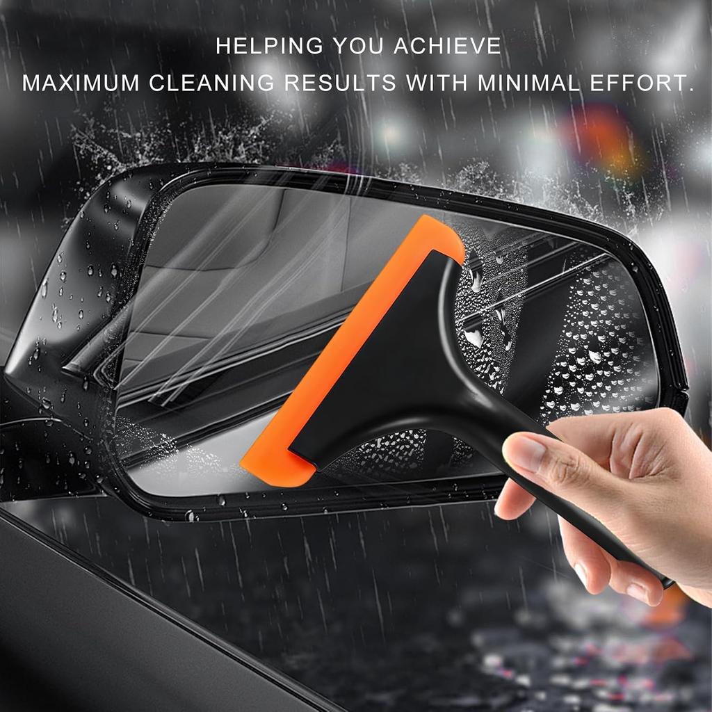 Kleine Siliconen Raamwisser, Auto Voorruit Schoonmaak Wisser met 5,9 Inch Blad & Antislip Handvat, Multifunctionele Waterblad Wisser voor Glas