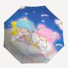 1pc Little Twin Stars Automatic Opening/Closing Umbrella - Portable Three-Fold Design with 8-Bone Iron Frame, Perfect for Outdoor Use, Festive Gifts,