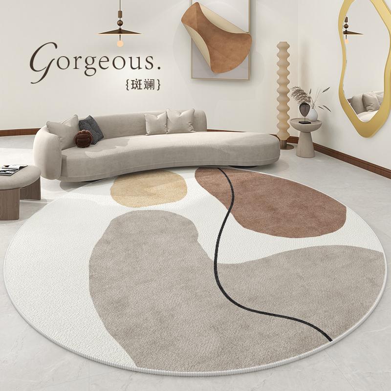 Wabi-sabi Style Living Room Decoration Carpet Light Luxury Rugs for Bedroom Fluffy Soft Plush Floor Mat Thickend Study Round Rug