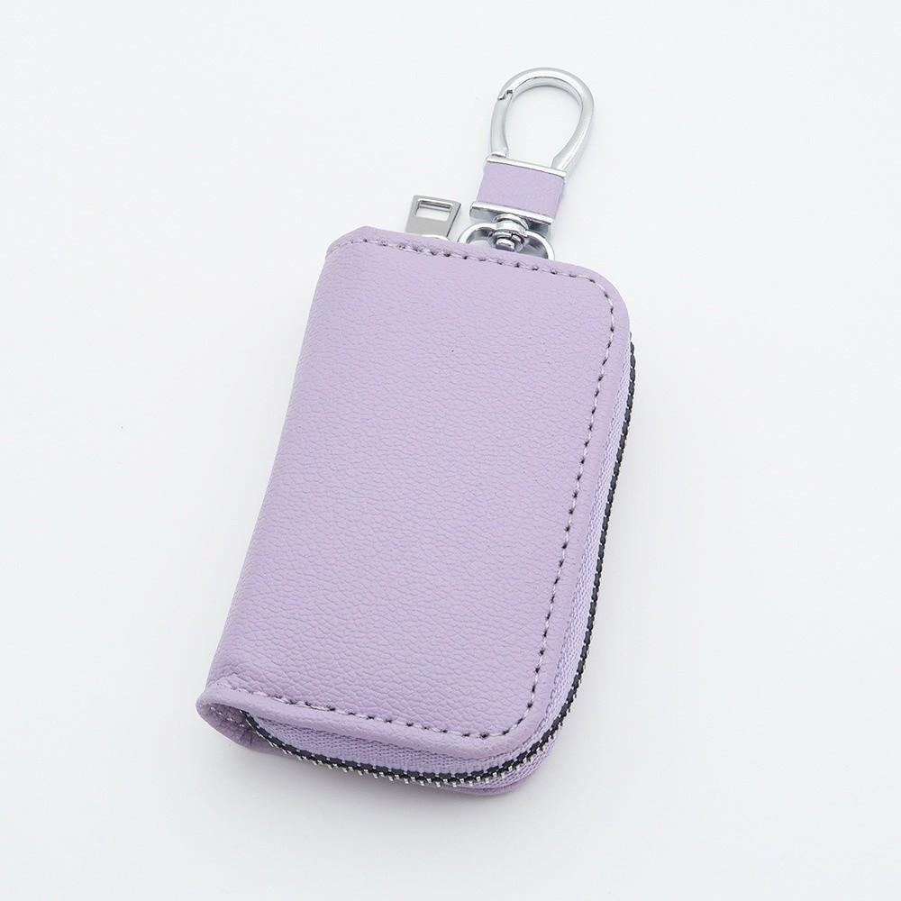 Multifunctional PU Leather Key Holder Bag Zipper Closure Compact Design Key Case Waist Hanging Key Organizer Car Keys
